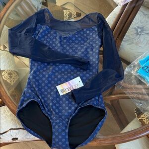 Womens Midnight Daisy Long Sleeve Leotard NWT